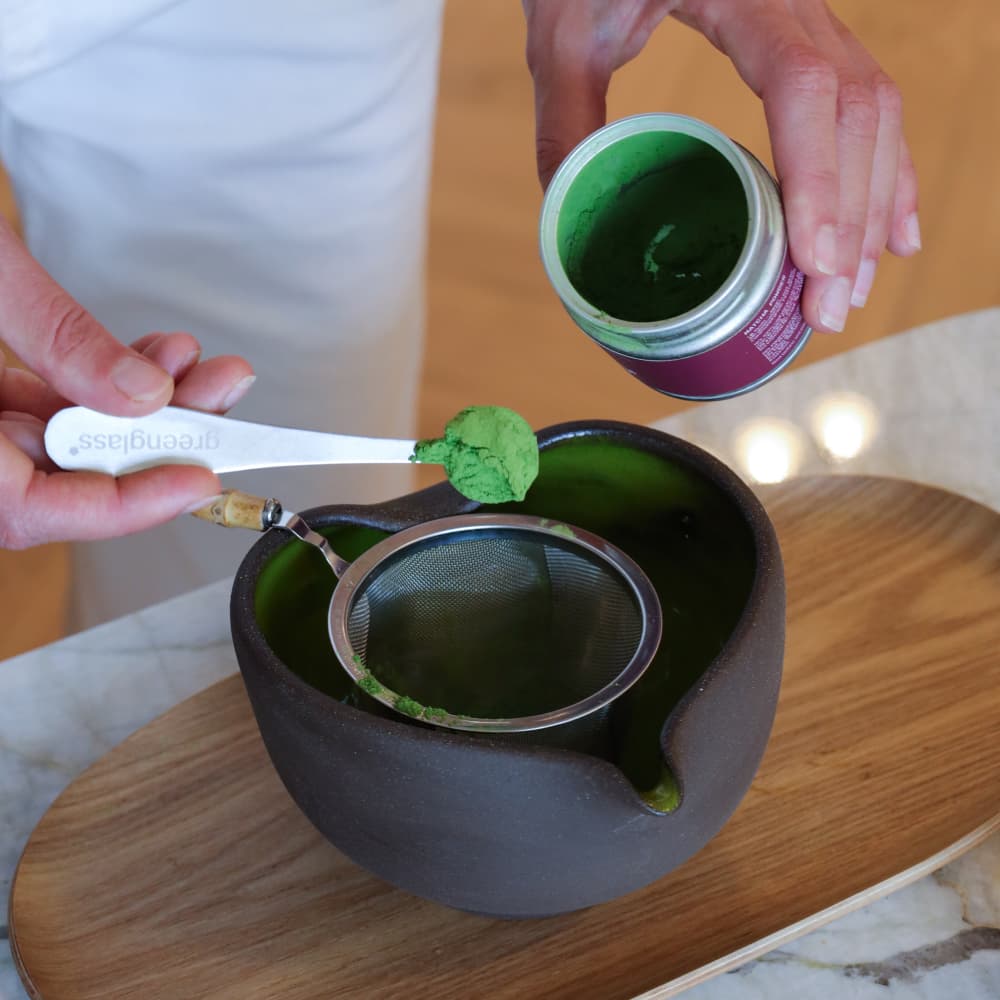 Cutie ceai matcha ceremonial Ginsen-no-Shiro 30g Greenglass din Uji, Japonia
